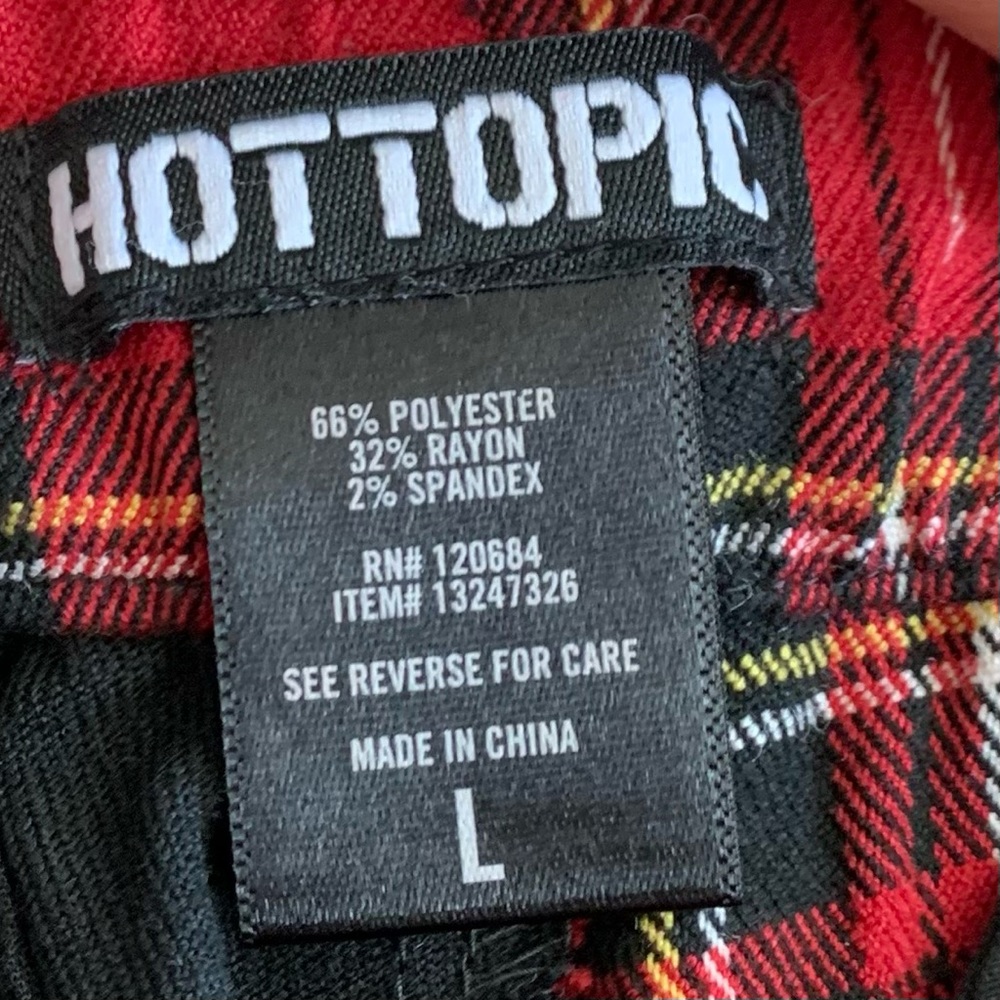 Hot Topic Split Leg Plaid High Rise Pants Size Large - Picture 8 of 9